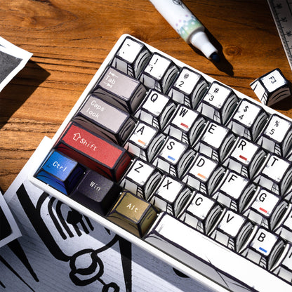 XVX Manga Theme graffiti Cherry Profile Dye-Sub PBT Keycaps Full Set (134-Keys)