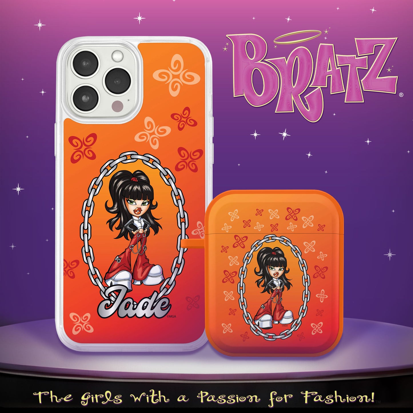 Bratz® Passion For Fashion HD Apple iPhone 12 Mag-Safe Phone Case and AirPods Gen 1 & 2 Combo Package