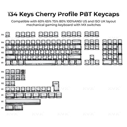 XVX Manga Theme graffiti Cherry Profile Dye-Sub PBT Keycaps Full Set (134-Keys)