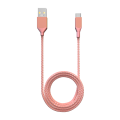 Braided 6 ft USB Type C To USB Type A Cable - Pink