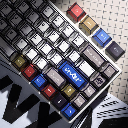 XVX Manga Theme graffiti Cherry Profile Dye-Sub PBT Keycaps Full Set (134-Keys)