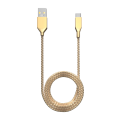 Braided 6 ft USB Type C To USB Type A Cable - Gold