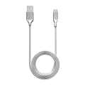 Braided 6 ft USB Type C To USB Type A Cable - Silver