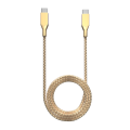 Braided 3 ft USB Type C To USB Type C Cable - Gold