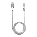 Braided 3 ft USB Type C To USB Type C Cable - Silver