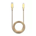 Braided 6 ft Lightning To USB Type C Cable - Gold