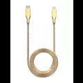 Braided 3 ft Lightning To USB Type C Cable - Gold