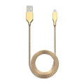 Braided 6 ft Lightning To USB Type A Cable - Gold