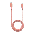 Braided 3 ft Lightning To USB Type C Cable - Pink