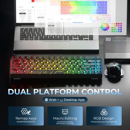 XVX HE68 Rapid Trigger Gaming Hall Effect Keyboard Gateron Magnetic swiths 68% Wired Mechanical Keyboard with IMD-Tech Keycaps