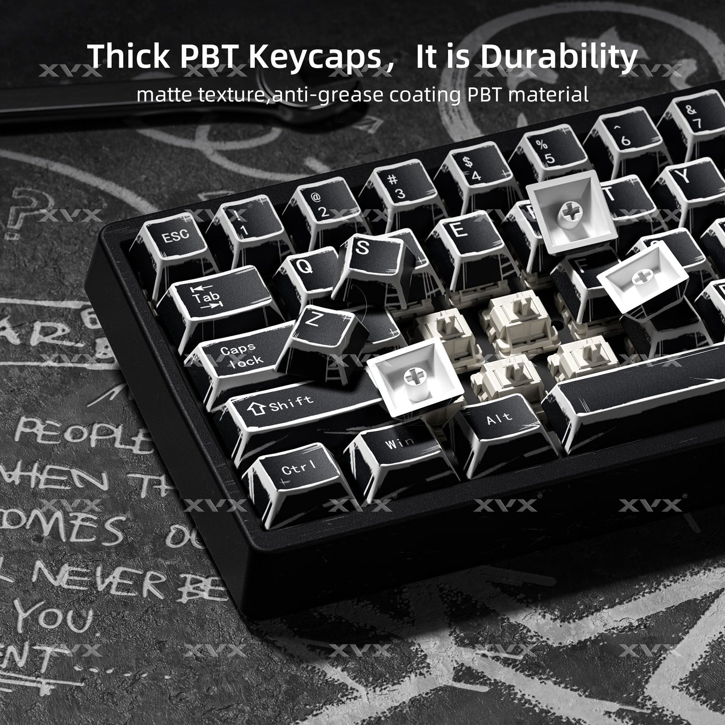 XVX Manga Theme graffiti Cherry Profile Dye-Sub PBT Keycaps Full Set (134-Keys)