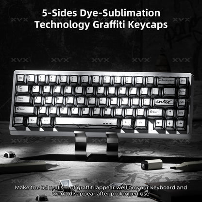 XVX Manga Theme graffiti Cherry Profile Dye-Sub PBT Keycaps Full Set (134-Keys)