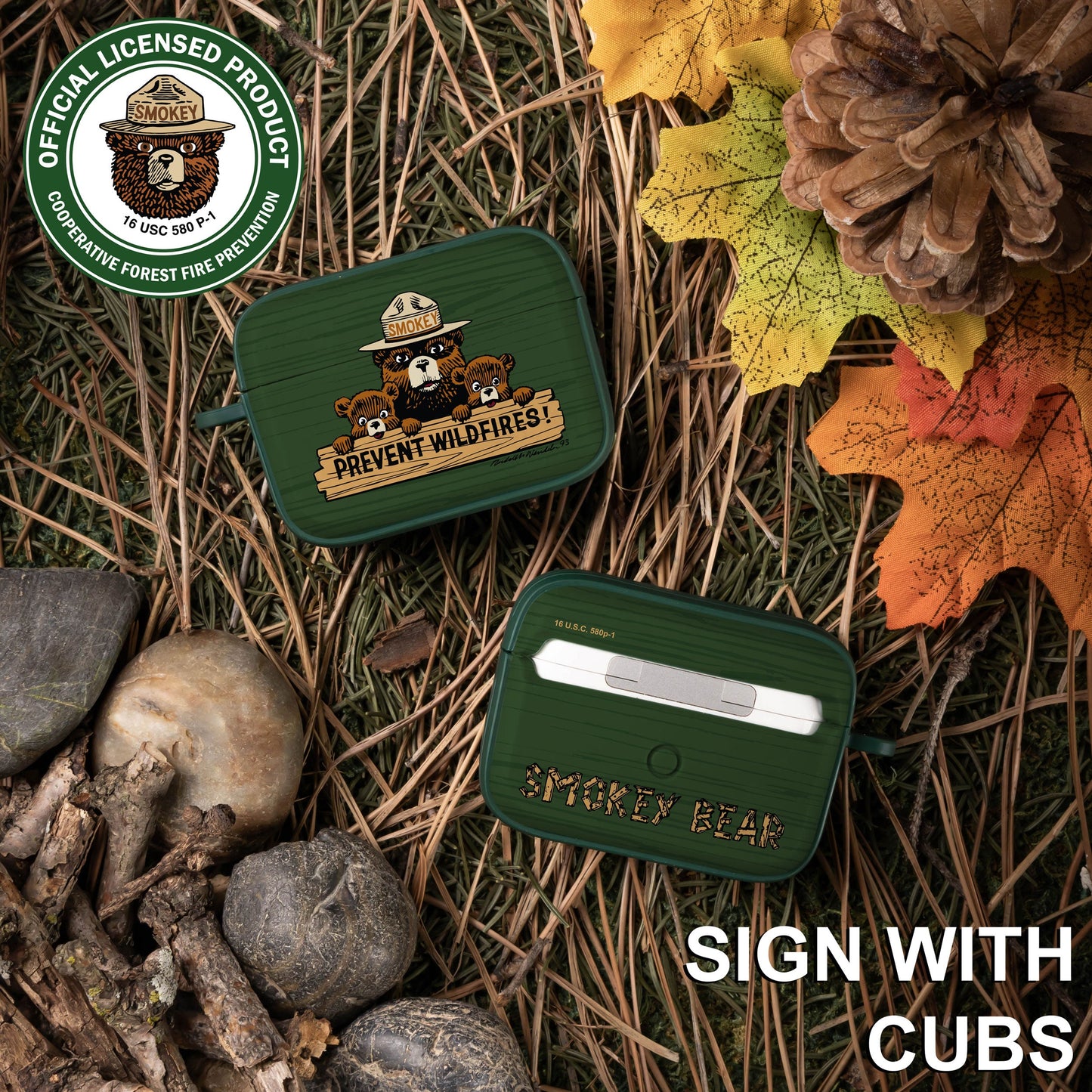 Smokey Bear Classic HDX Apple AirPods Pro 1 & 2 Case Cover