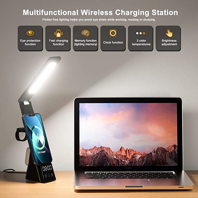LumiCharge-Mini - 7 in 1 Multifunctional LED Desk Lamp with wireless charger