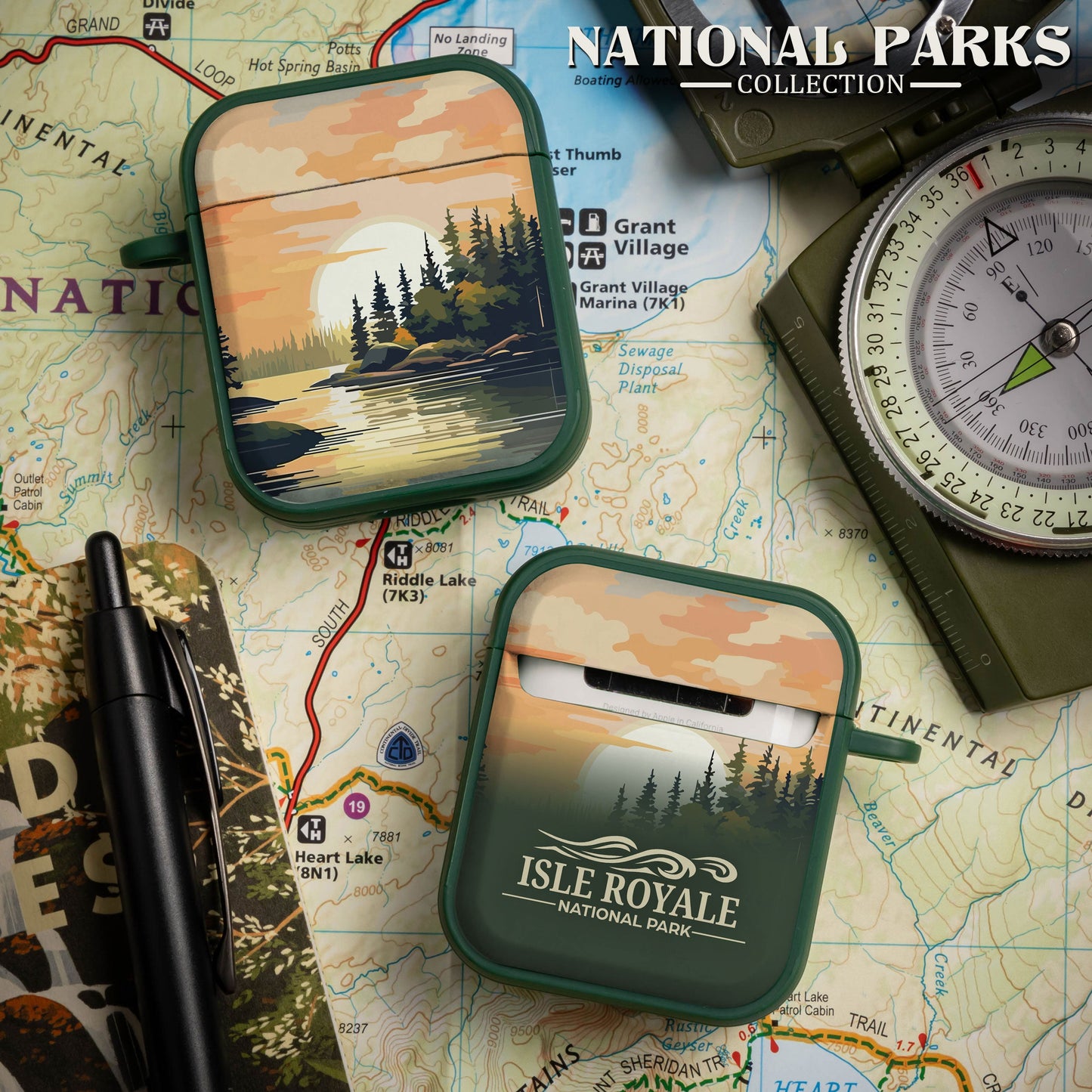 National Parks Isla Royale HDX Apple Airpods Gen 1 & 2 Case Cover