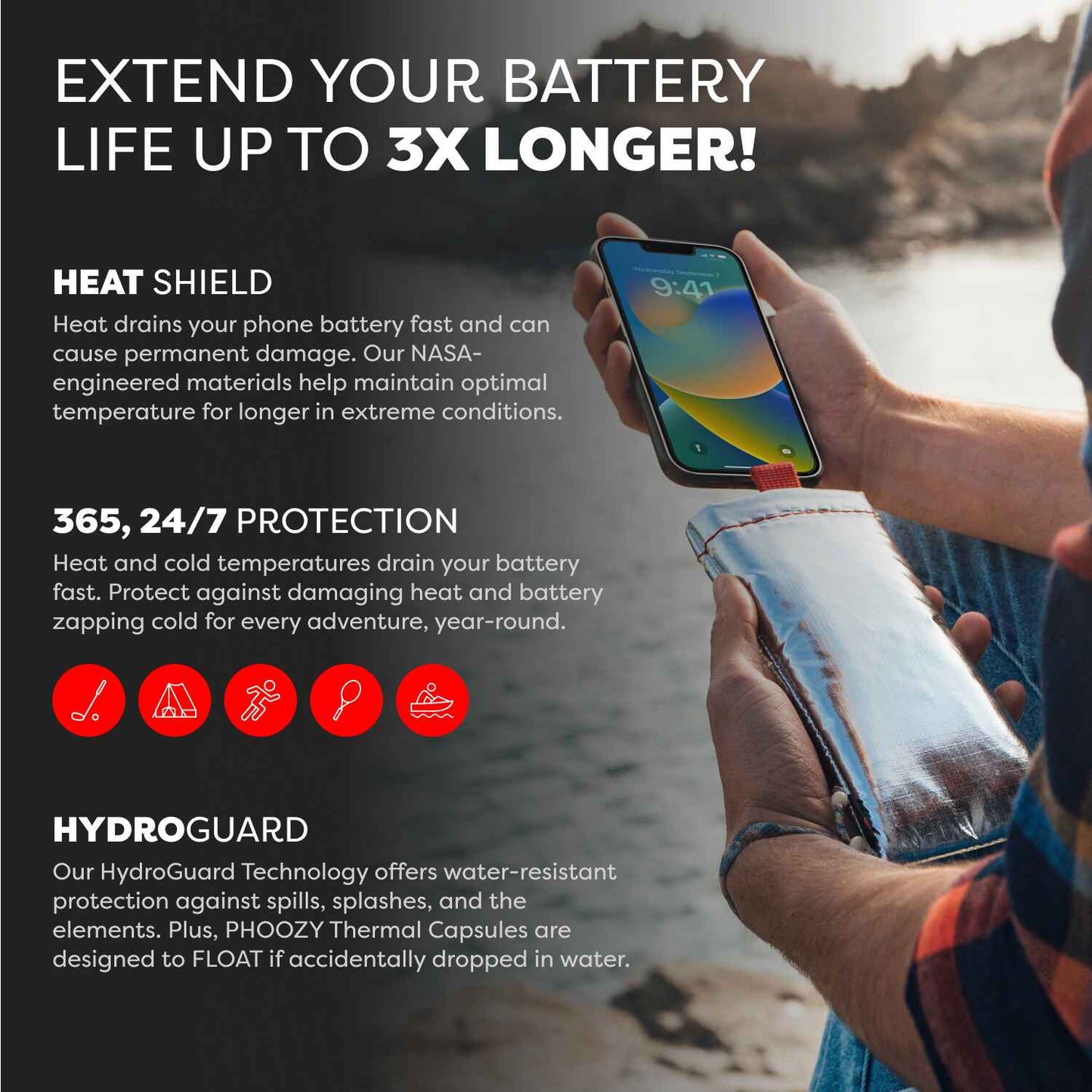 Apollo Series Thermal Phone Case - Extends Battery Life 3X