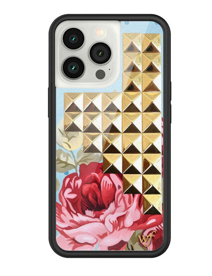 Blue Floral Stud iPhone Case