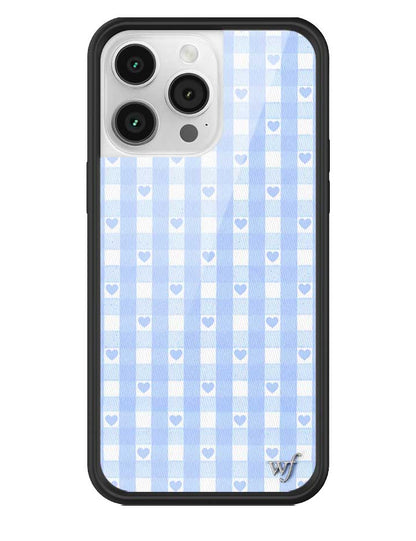 Gingham Hearts | Blue iPhone Case