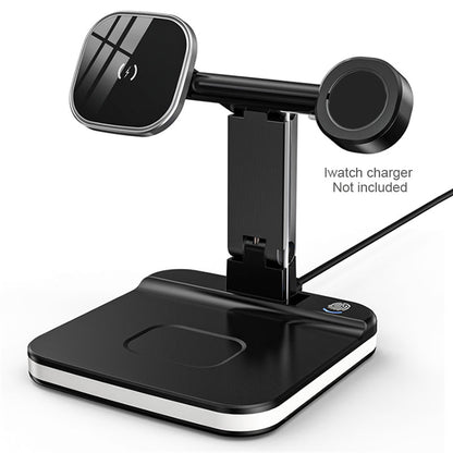 Magnetic Wireless Charger - Night LED Light - 4 in 1 Charging Station Dock