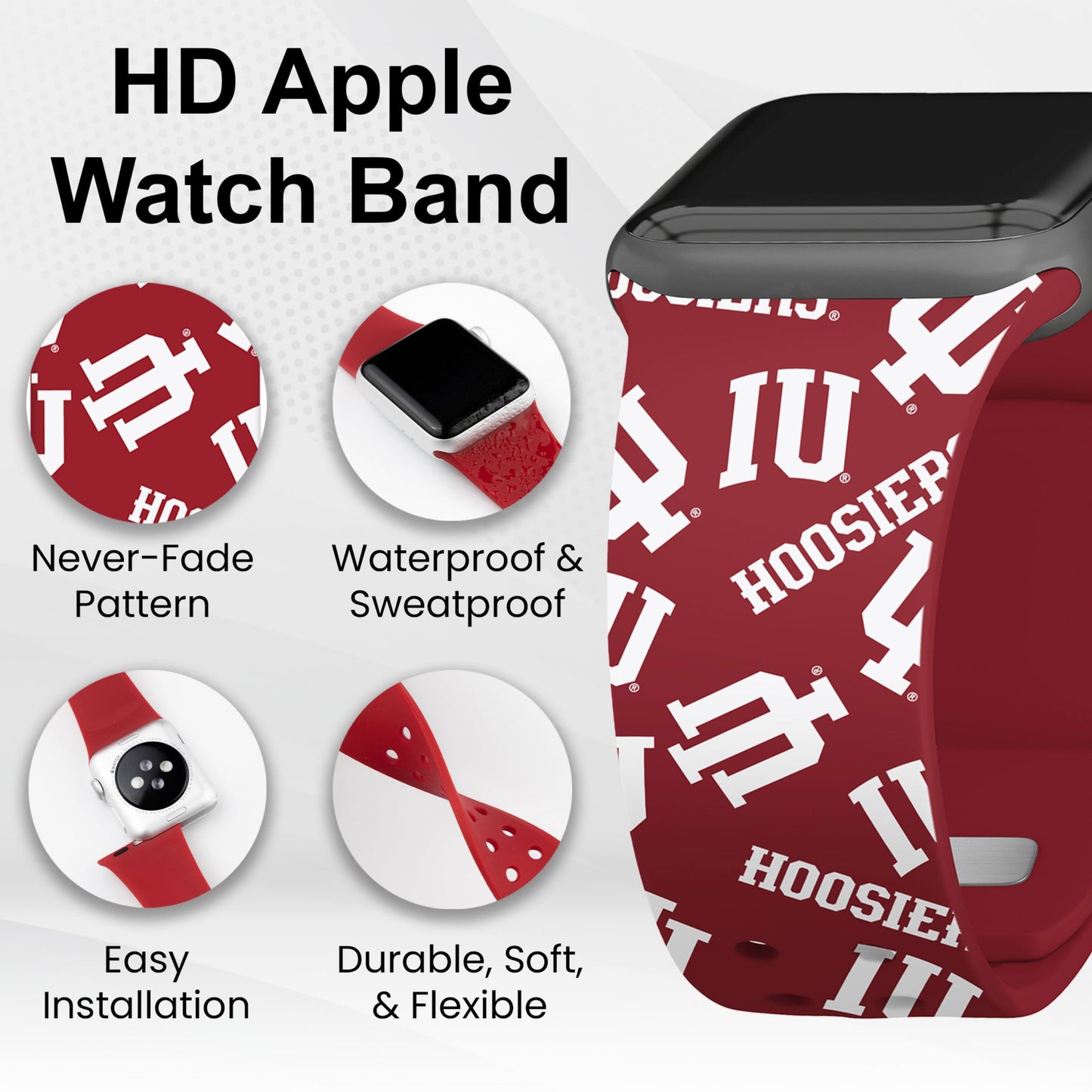 Indiana Hoosiers HD Apple Watch Band
