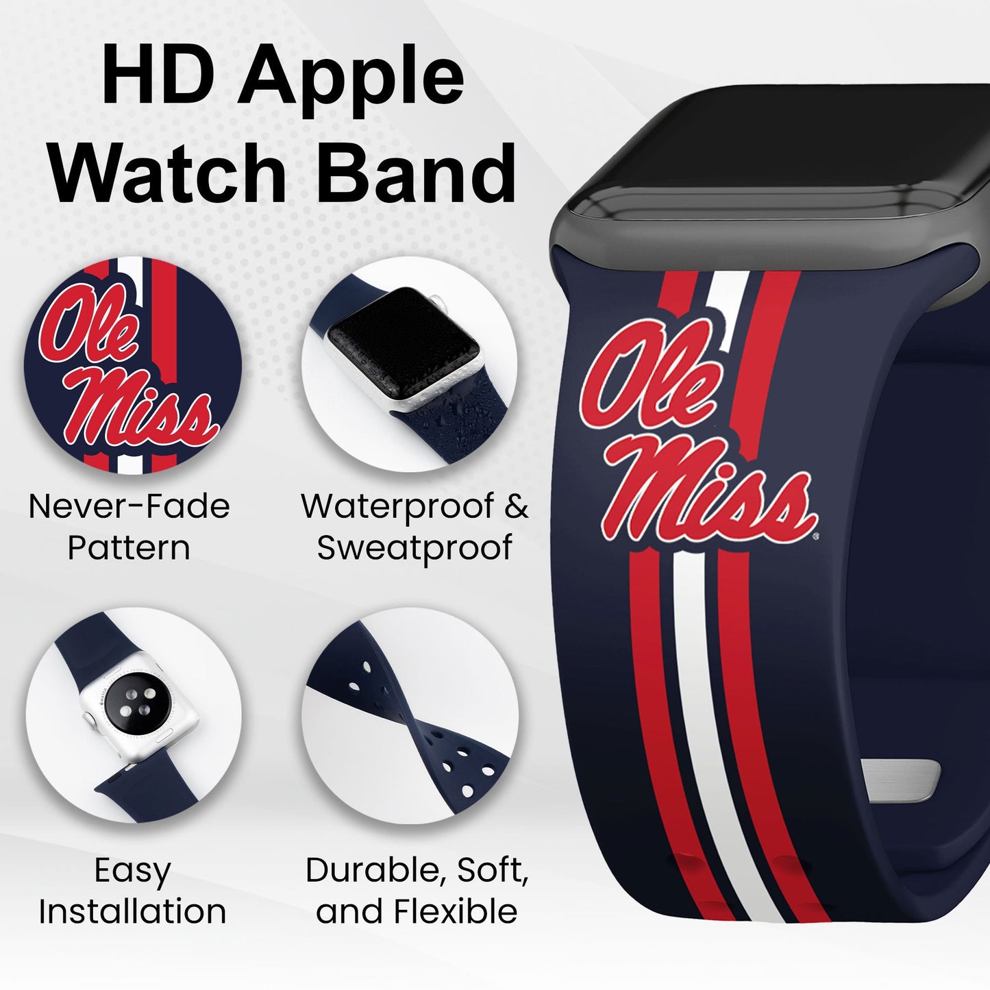 Mississippi Ole Miss HD Apple Watch Band