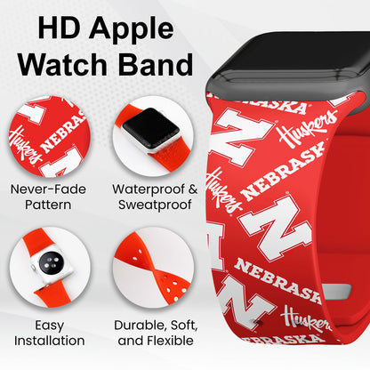 Nebraska Huskers HD Apple Watch Band