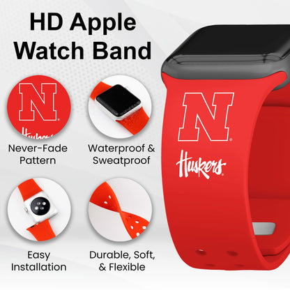 Nebraska Huskers HD Apple Watch Band