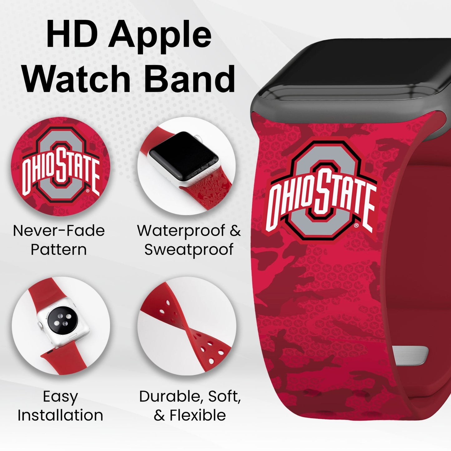 Ohio State Buckeyes HD Apple Watch Band