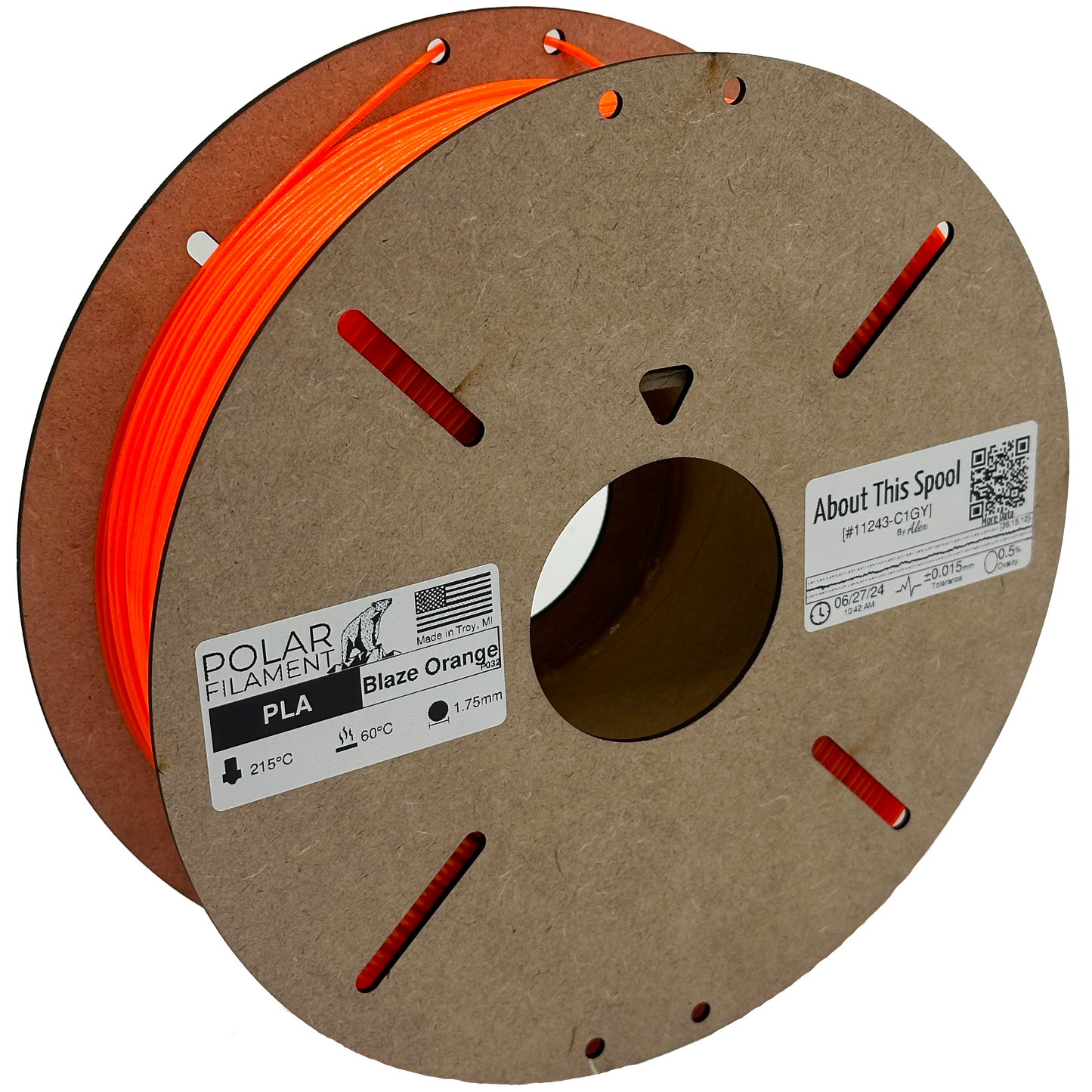 Blaze Orange PLA- 1kg 1.75mm