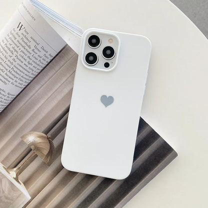 Matte Candy Color Love Heart Soft TPU Phone Case