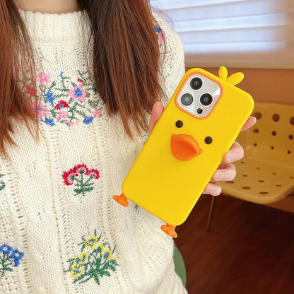 Cute Cartoon Yellow Duck Soft Silicone Phone Case