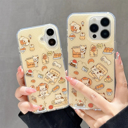 Ins Cute Line Cat Dog Phone Case