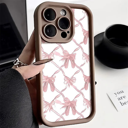 Cute Pink Bowknot Soft Silicone Phone Case