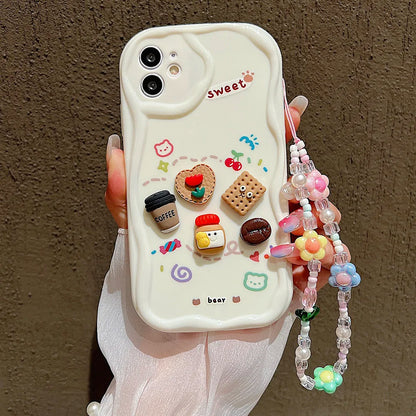 Korean Cute 3D Bear Coffee Phone Case