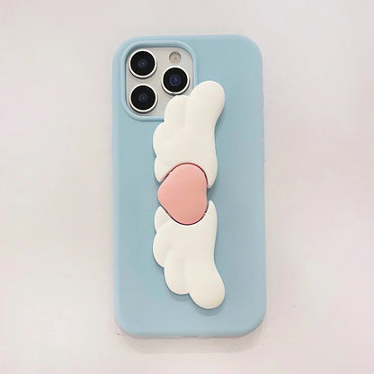 Cute 3D Angel Wings Case With Stand Holder Cover Phone Case
