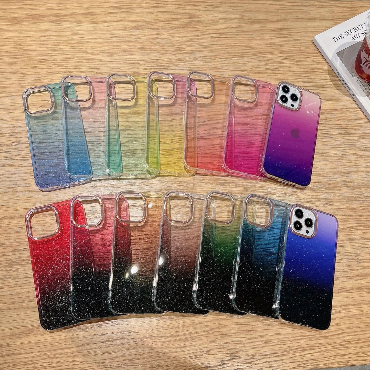 High End Starry Sky Gradient Glitter Phone Case