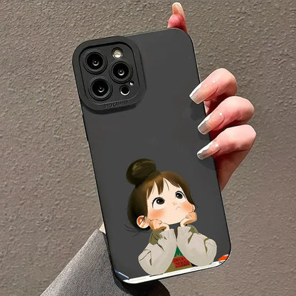 Cute Angry Little Girl Printed Silicone Phone Case