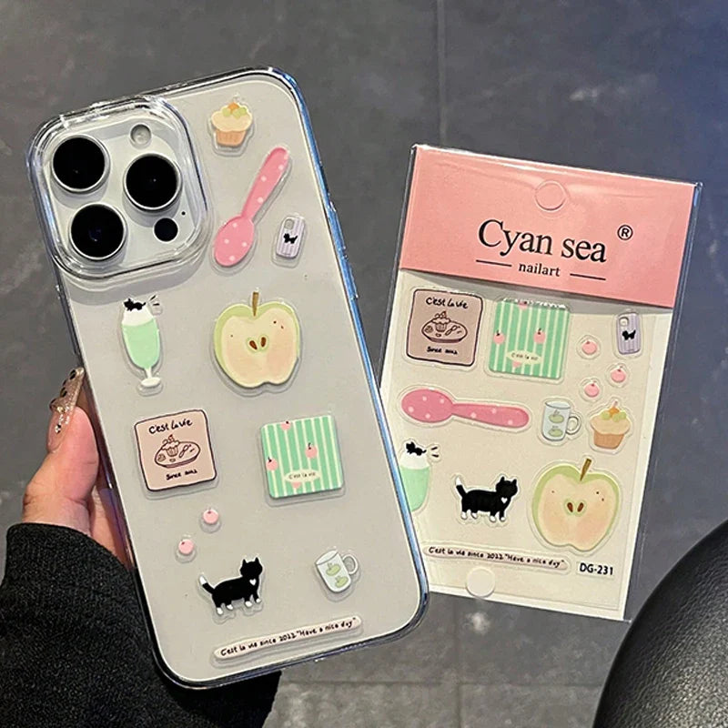 Cute Funny Pink Bear Illustration Transparent Case