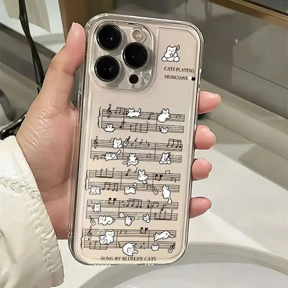 Music Score With Small Cats Phone Case