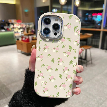Cute Pink Bow Metal Lens Shockproof Bowknot Silicone Soft Back Cover Phone Case