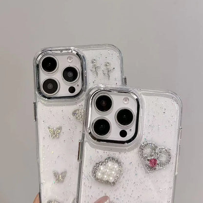 Luxury 3D Jewelry Love Heart Butterfly Phone Case