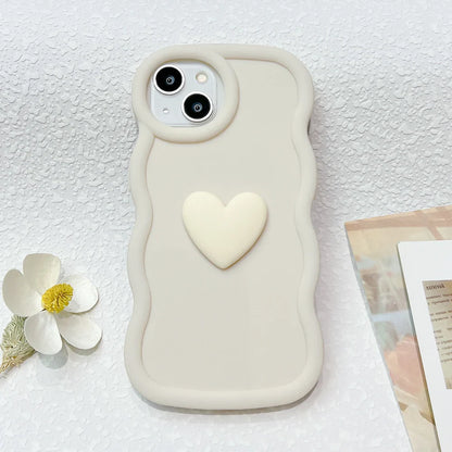 Cute 3D Bow Soft Curly Wave Cover Phone Case