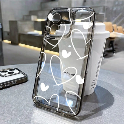 Love Heart Soft Clear Simple lines Cover Phone Case