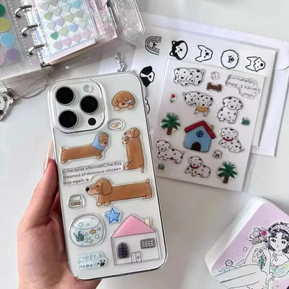 Cute Funny Pink Bear Illustration Transparent Case