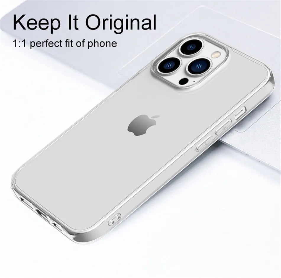 Ultra-Thin Clear Silicone Case – Lightweight & Protective for iPhone