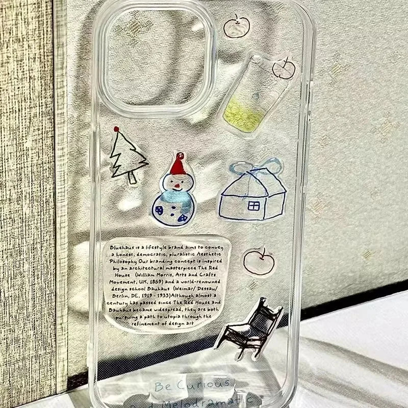 Cute Funny Pink Bear Illustration Transparent Case