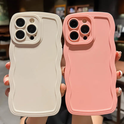 Fashion Cute Solid Curly Wave Phone Case
