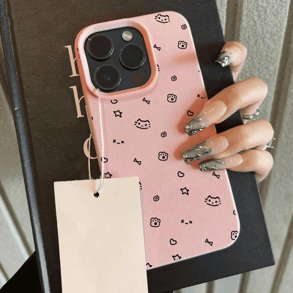 Lines Cute Cat Phone Case