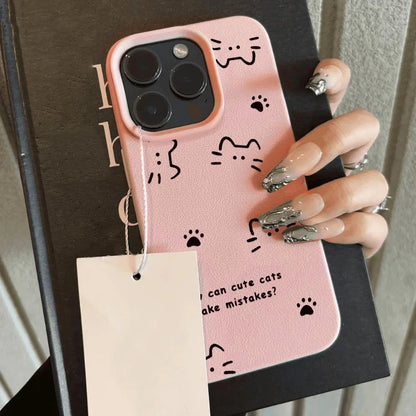 Lines Cute Cat Phone Case