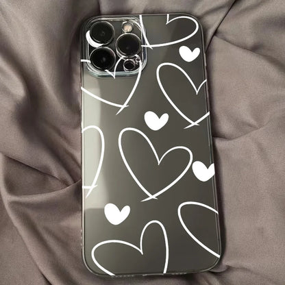 Love Heart Soft Clear Simple lines Cover Phone Case